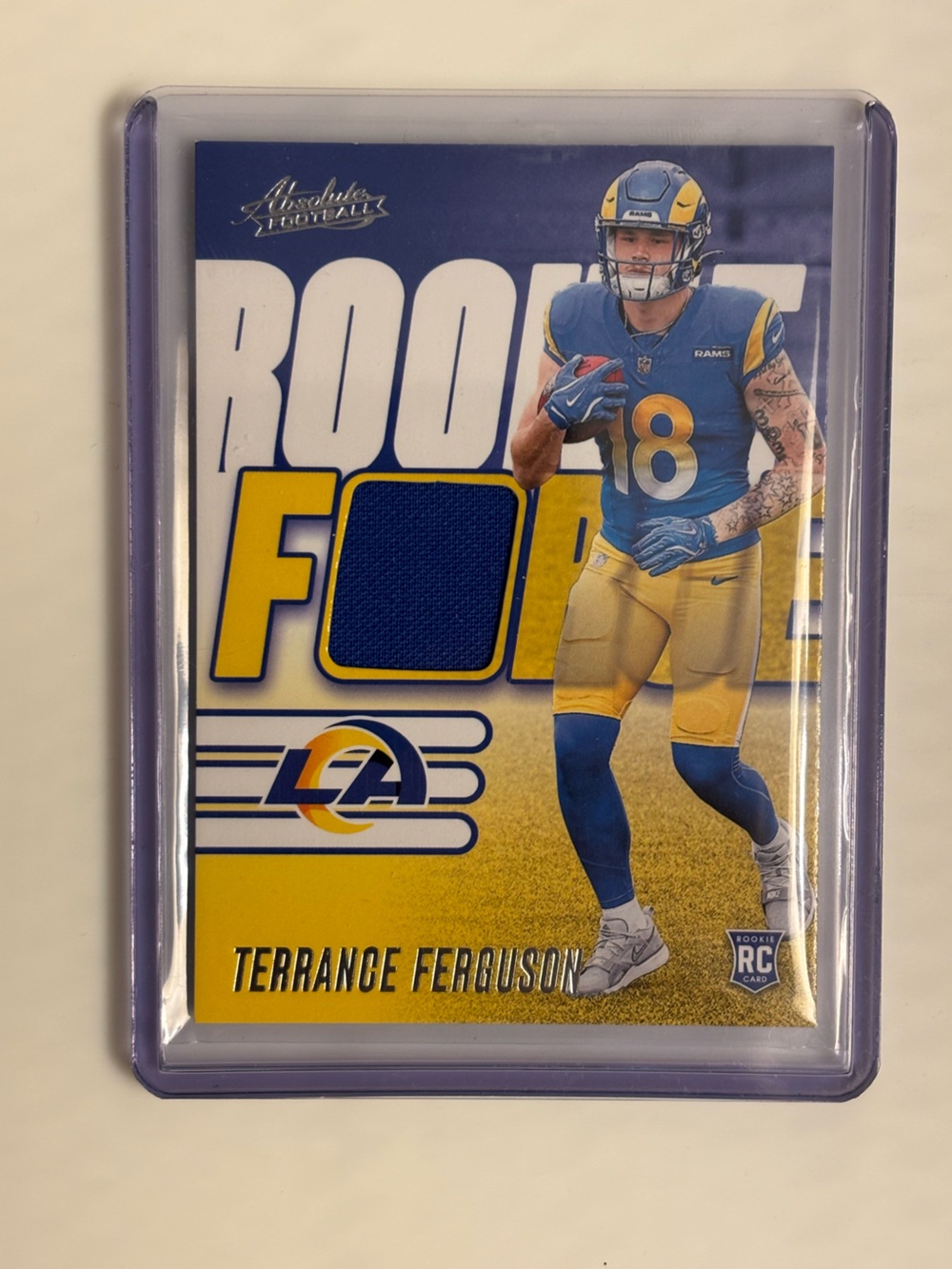 Terrance Ferguson 2025 Absolute Rookie Force RC Jersey Patch Rams RF-TFE